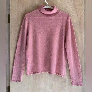Samantha Taylor 100% Cashmere Turtleneck Sweater Soft Pink Sz L